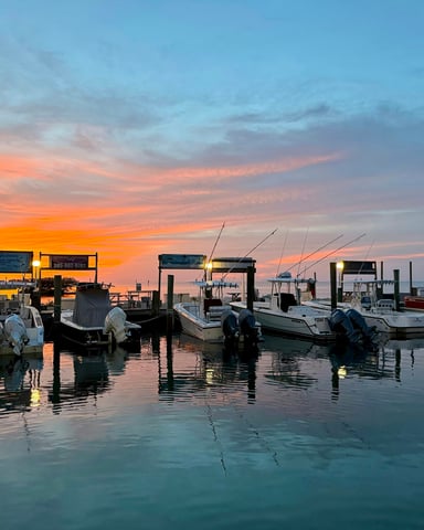 Marina at sunset in the Florida Keys